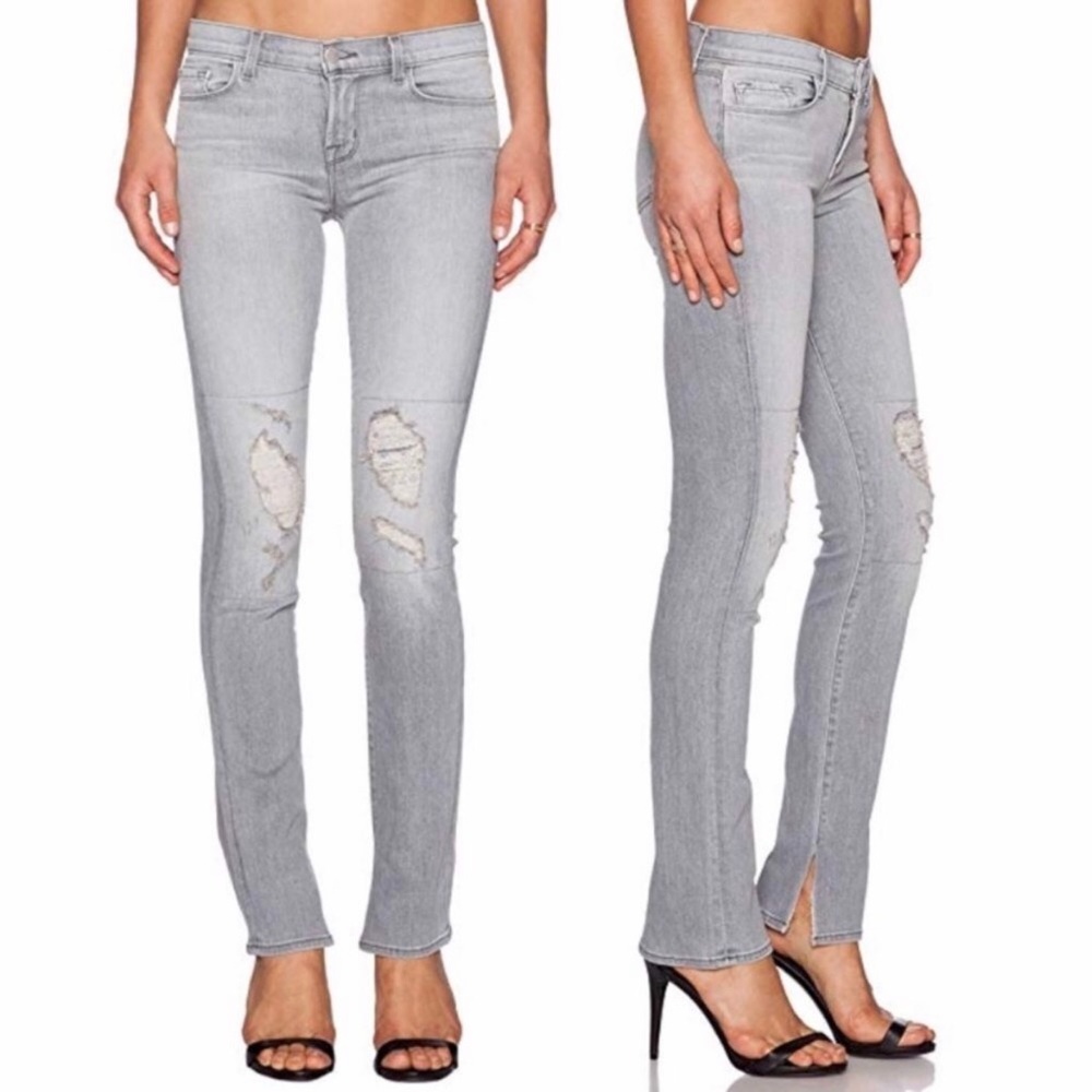 J Brand Gray Sweet Distressed Skinny Jean